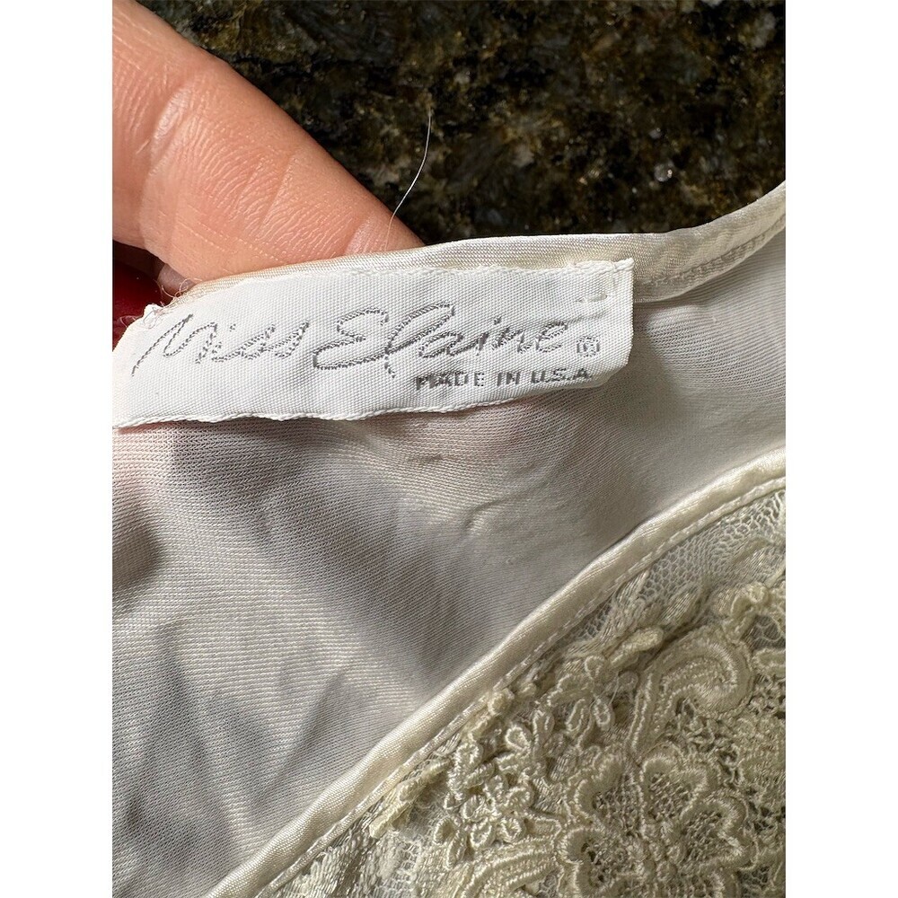 Miss Elaine Vintage Peignoir Nightgown Womens Size S Ivory Lace Romantic - Picture 7 of 8